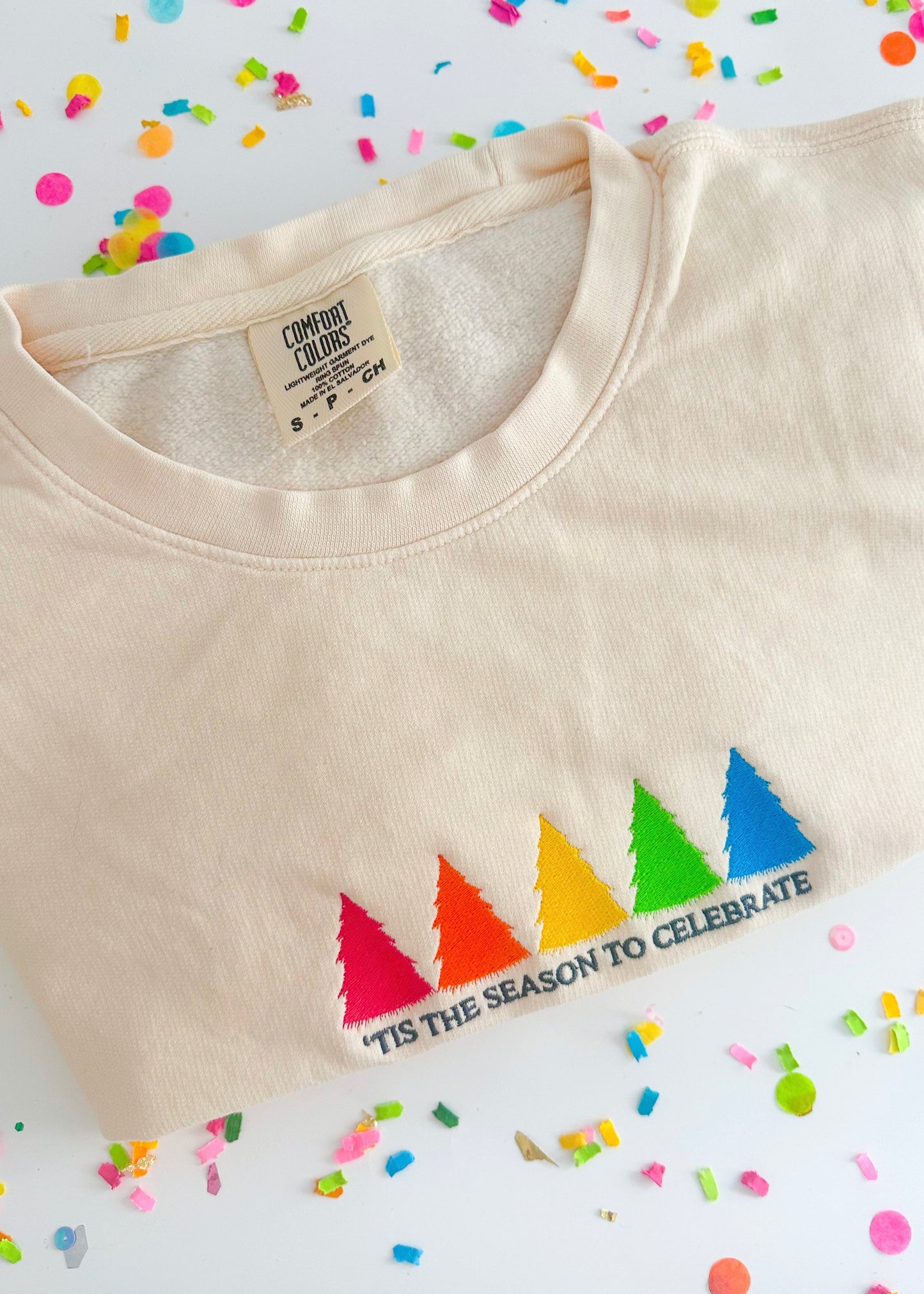 "Tis The Season To Celebrate" Comfort Colors Crewneck