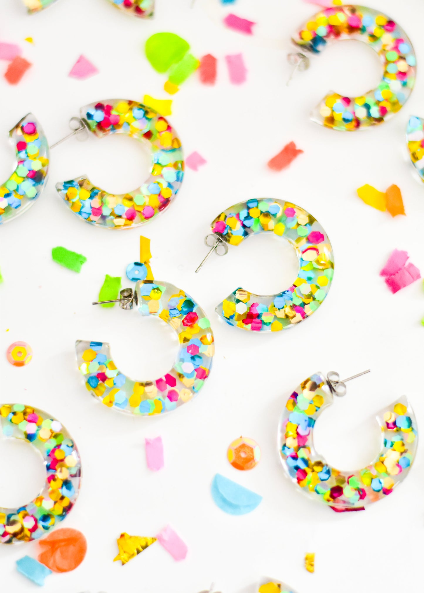 Confetti Hoop Earrings