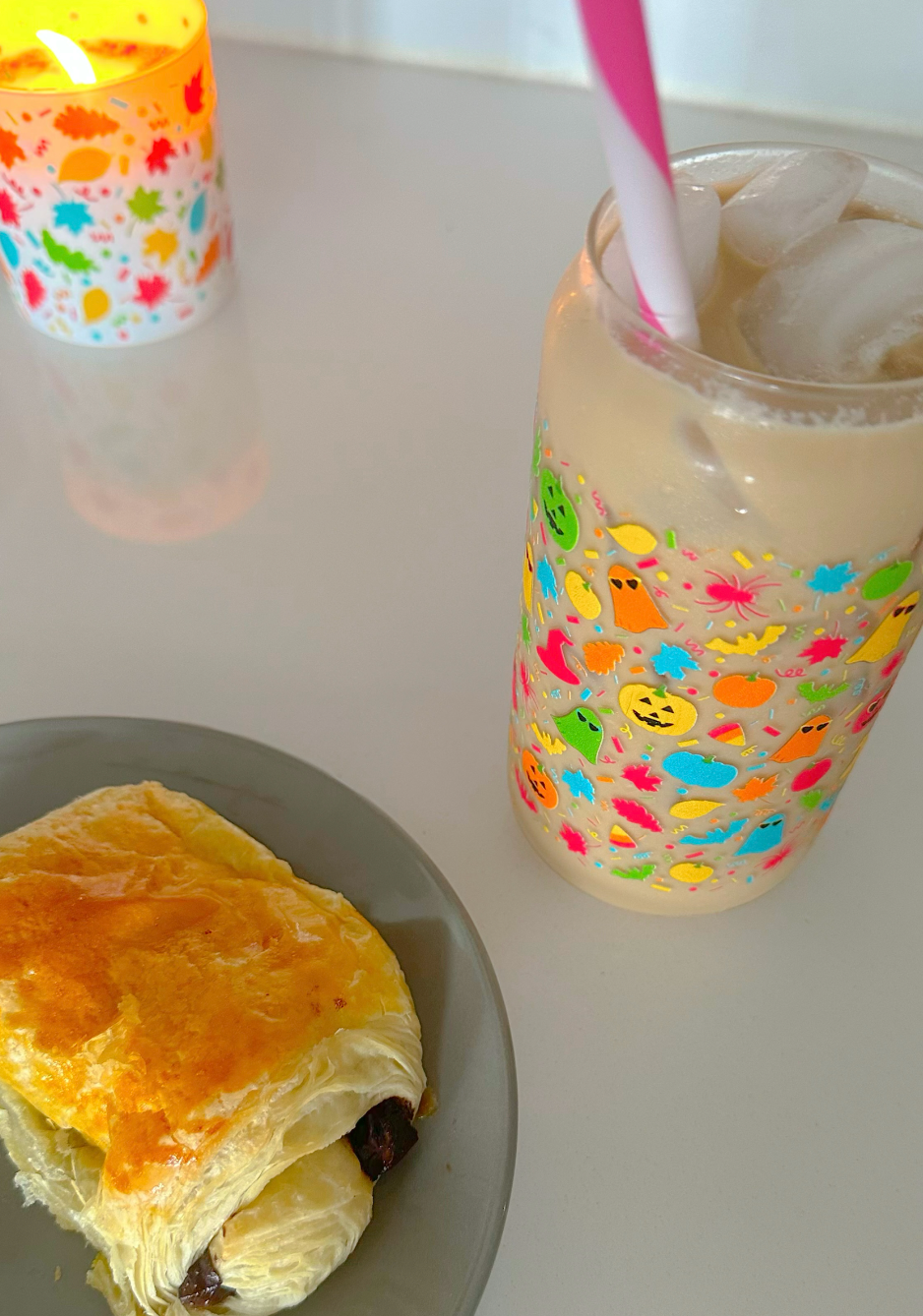 Spooky Confetti Glass Can Cups