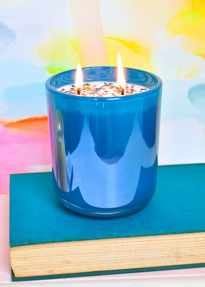 Rainbow 2-Wick Confetti Candles