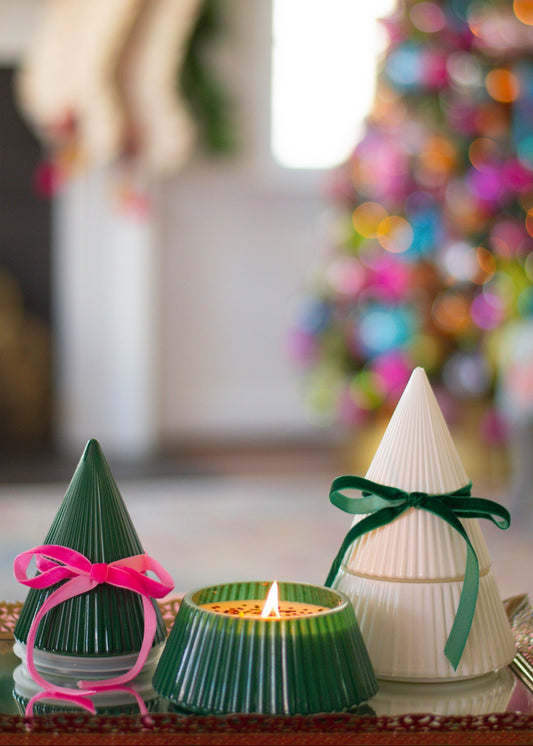 Christmas Tree Confetti Candles (Wood Wick)