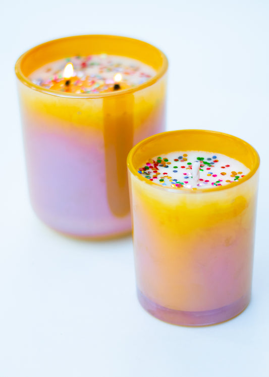 Mini Rainbow Confetti Candles