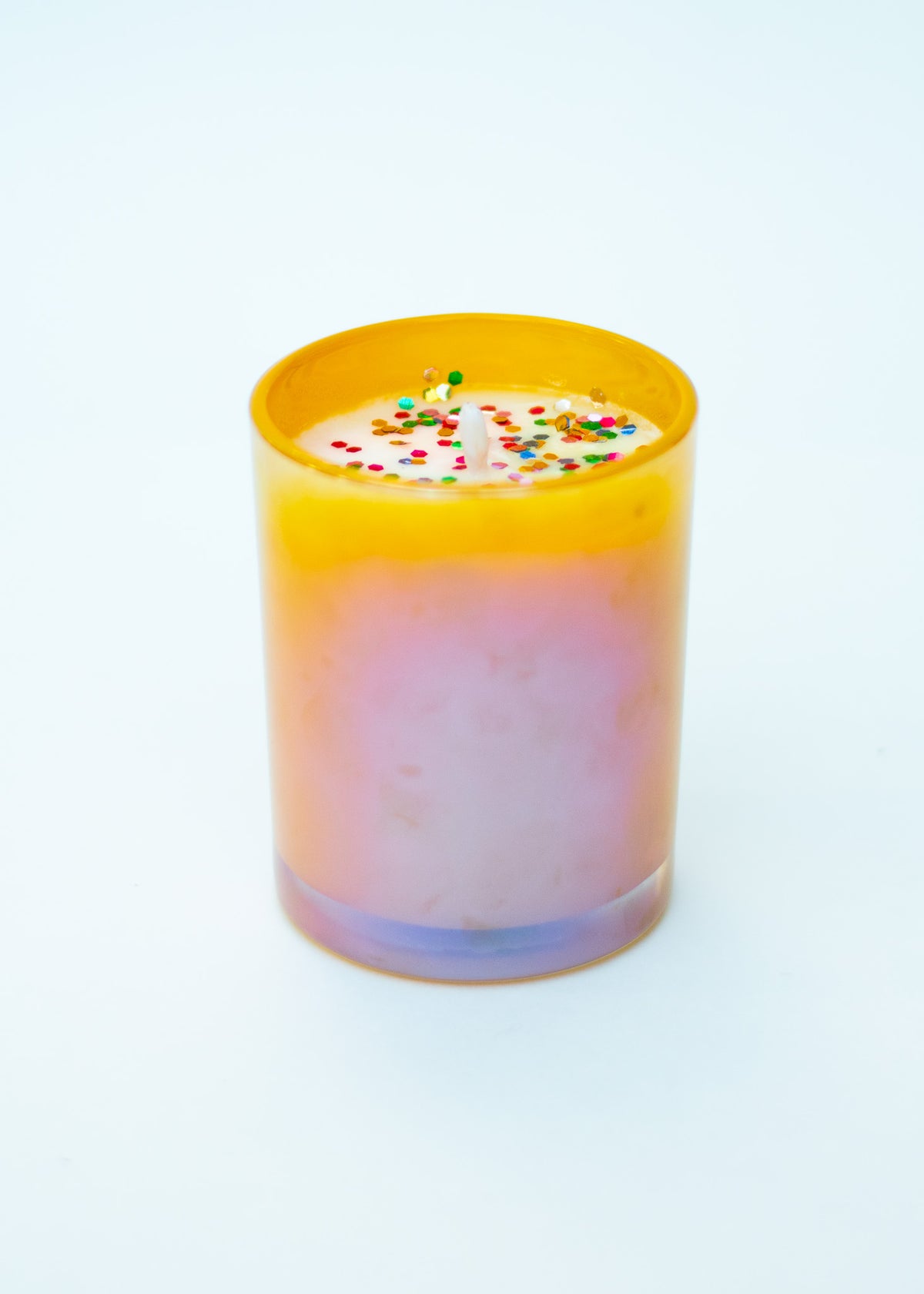 Small Rainbow Confetti Candles