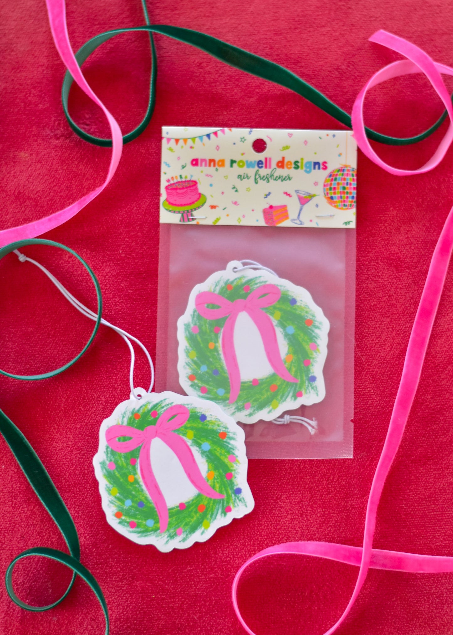 Holiday Wreath Air Freshener (Pine Scented)