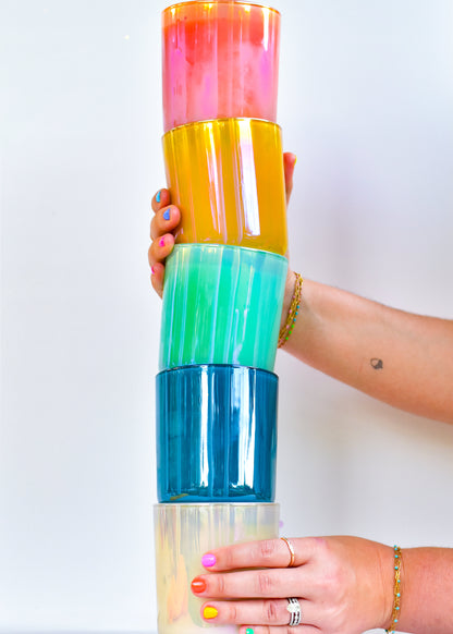 Rainbow 2-Wick Confetti Candles