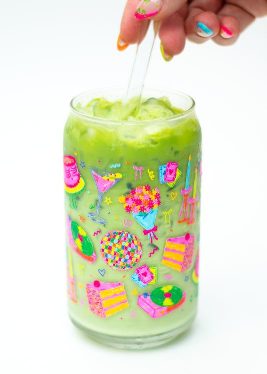 *Dishwasher Safe* Celebration Glass Can Cups