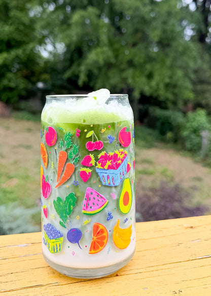 Farmers Market Glass Can Cups