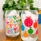 *Dishwasher Safe* Confetti Glass Can Cups