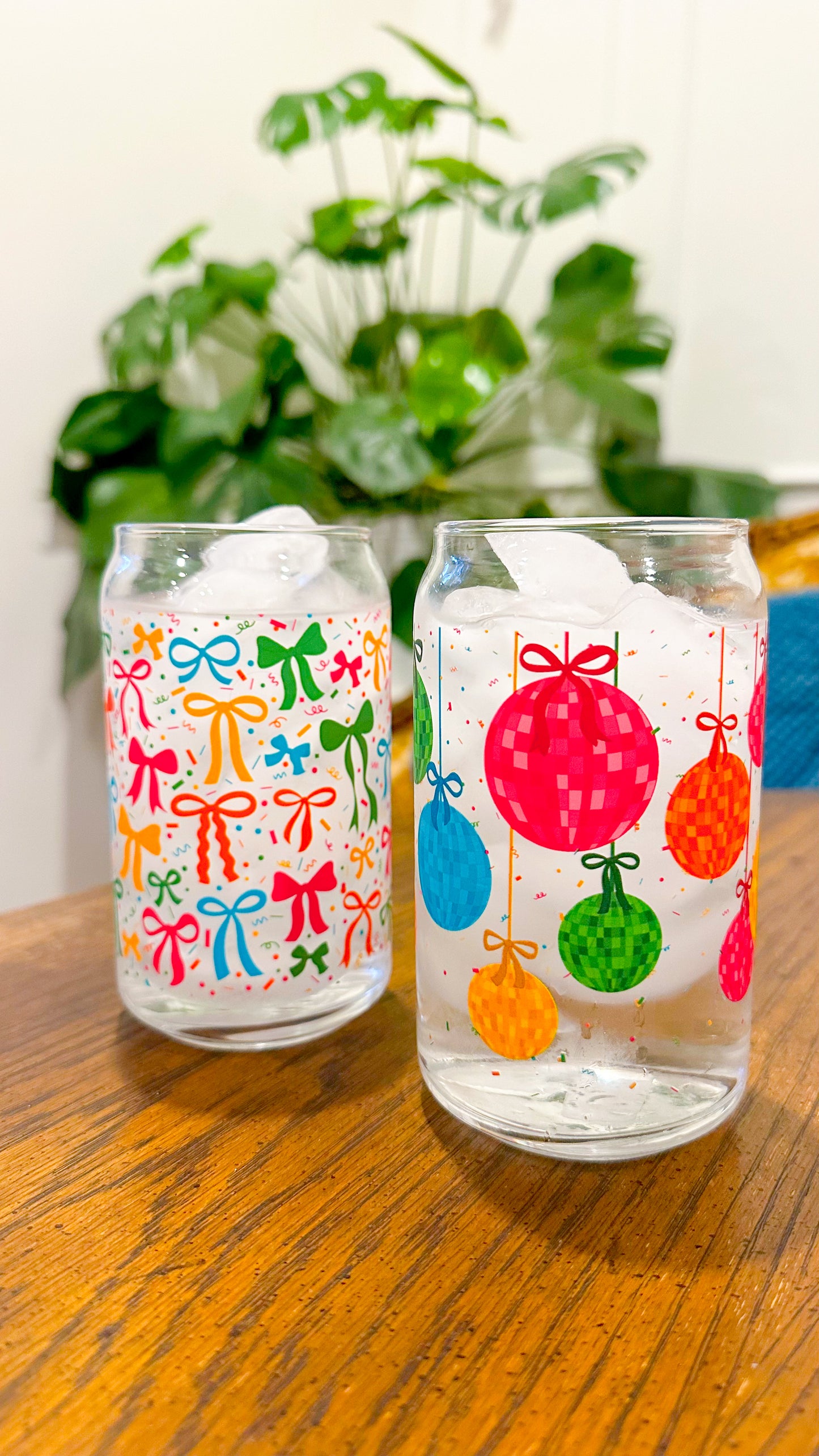 *Dishwasher Safe* Confetti Glass Can Cups