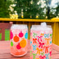 *Dishwasher Safe* Confetti Glass Can Cups