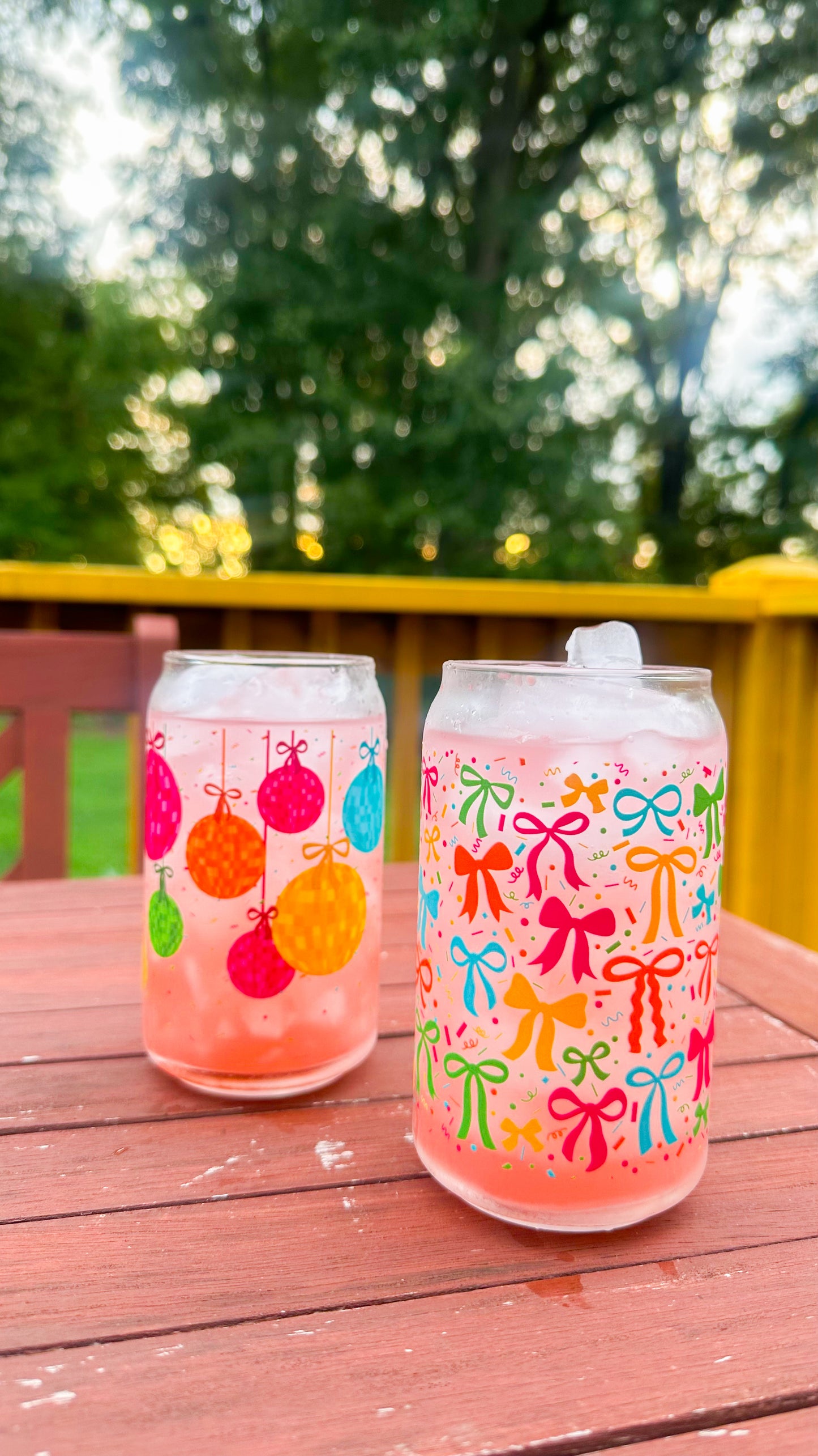 *Dishwasher Safe* Confetti Glass Can Cups