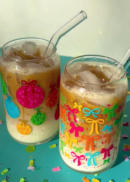 *Dishwasher Safe* Confetti Glass Can Cups