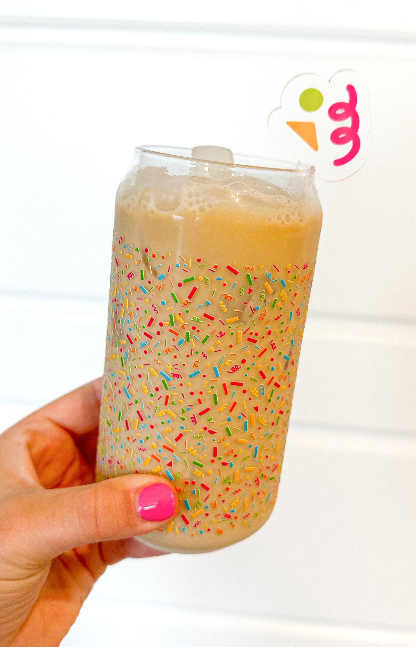 Confetti Glass Can Cups