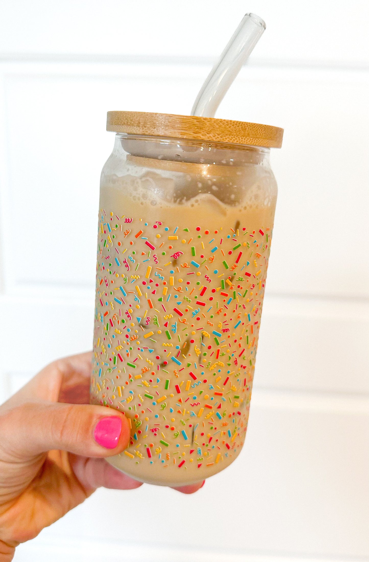 Confetti Glass Can Cups