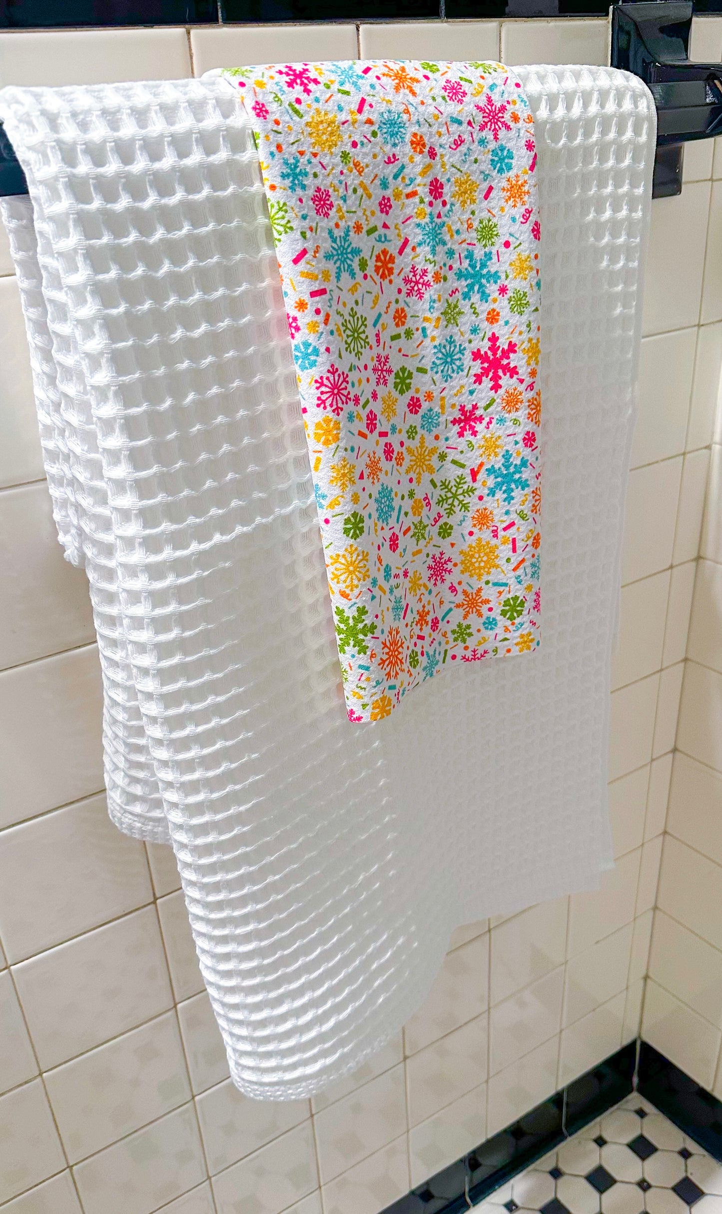 Snowflake Confetti Hand Towels