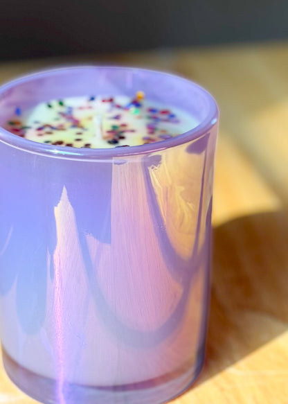 Small Rainbow Confetti Candles