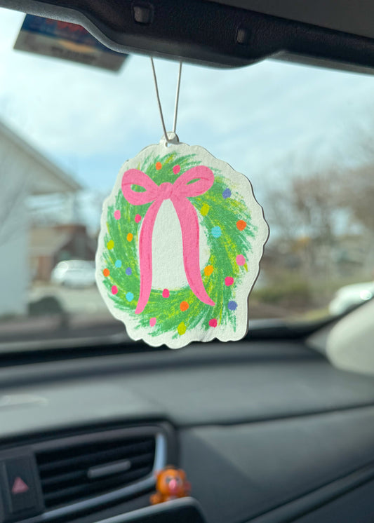Holiday Wreath Air Freshener (Pine Scented)