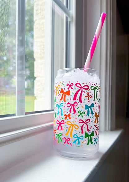 *Dishwasher Safe* Confetti Glass Can Cups