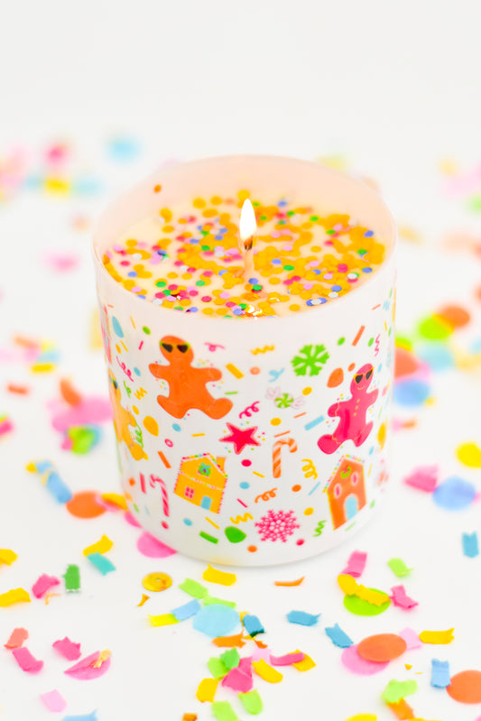 Iced Gingerbread Confetti Candle