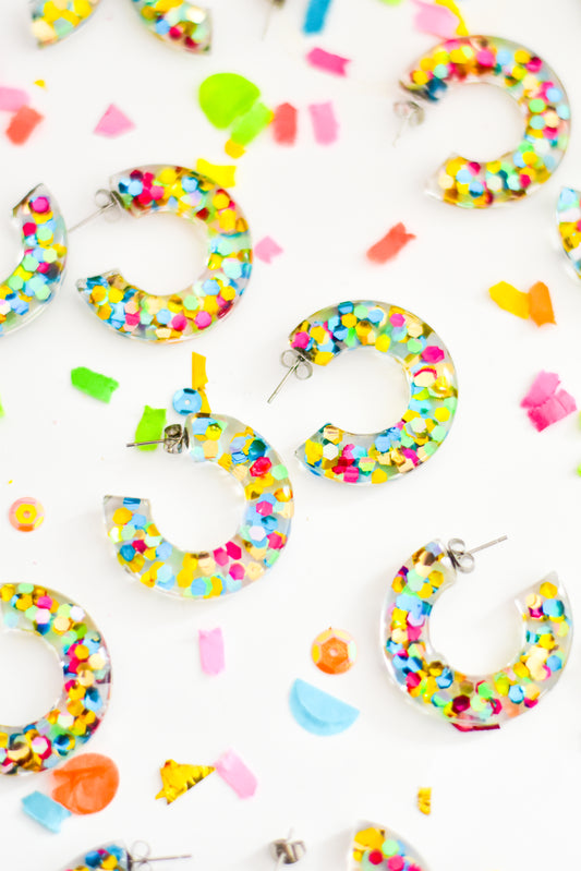 Confetti Hoop Earrings