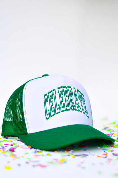 Celebrate Embroidered Trucker Hat