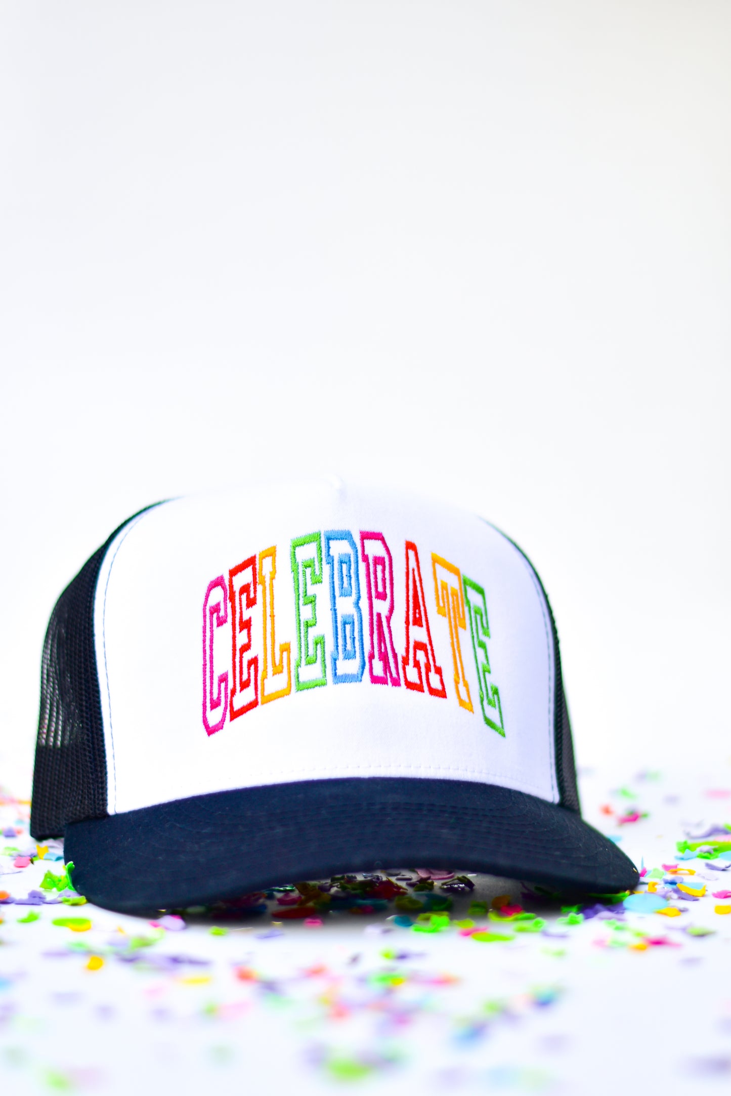 Celebrate Embroidered Trucker Hat