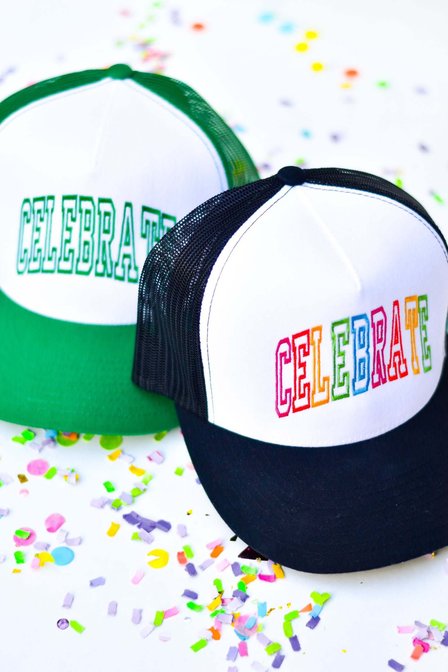 Celebrate Embroidered Trucker Hat