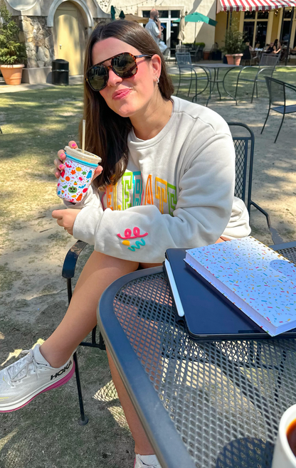 Celebrate Puff Print Crewneck