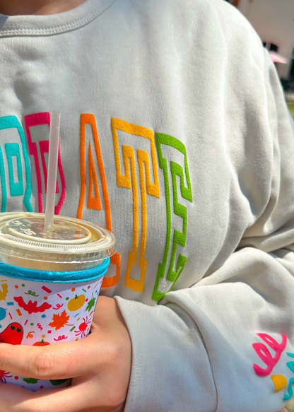 Celebrate Puff Print Crewneck